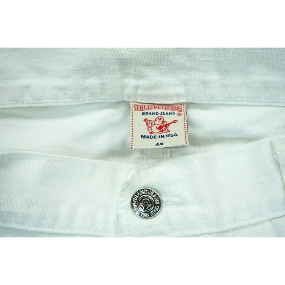 Vintage True Religion White Y2K Ricky‎ Relaxed Straight Pants Size: 44